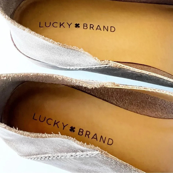 Lucky Brand Cahill Loafer Taupe Soft‎ Leather Shoes Women’s Size 10M Fall Vibes - Picture 7 of 14